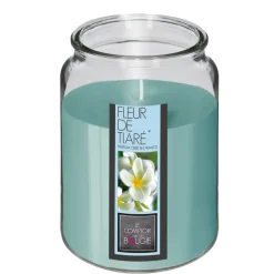 Vela perfumada flor tiare em jarro de vidro 510gr