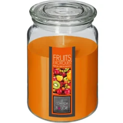 Vela perfumada frutos exóticos em jarro de vidro