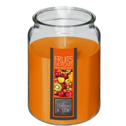 Vela perfumada frutos exóticos em jarro de vidro