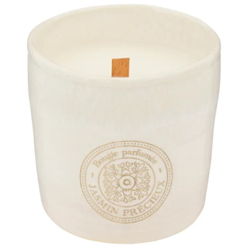 Vela perfumada jasmim com castiçal em cerâmica 350g