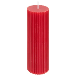 Vela PILAR demi estriada vermelha 14cm