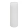 Vela PILAR demi estriada branca 14cm