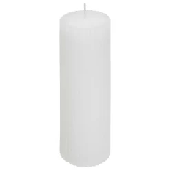 Vela PILAR demi estriada branca 14cm