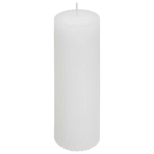 Vela PILAR demi estriada branca 14cm