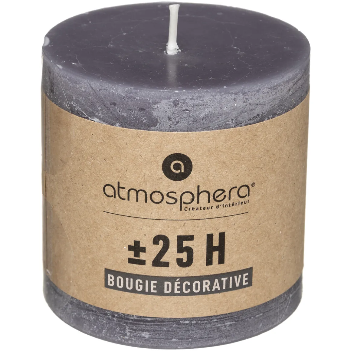 Vela rústica cinza escuro 6,7x7cm