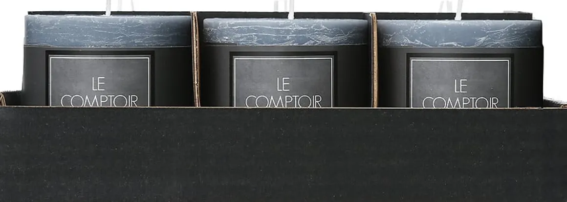 Vela rústica cinza escuro 6,7x7cm