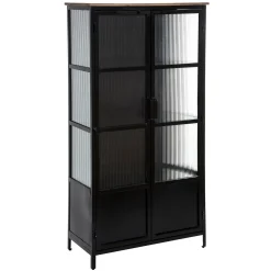 Vitrina TIBO preta em metal com 2 portas 160cm