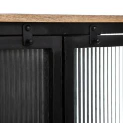 Vitrina TIBO preta em metal com 2 portas 160cm